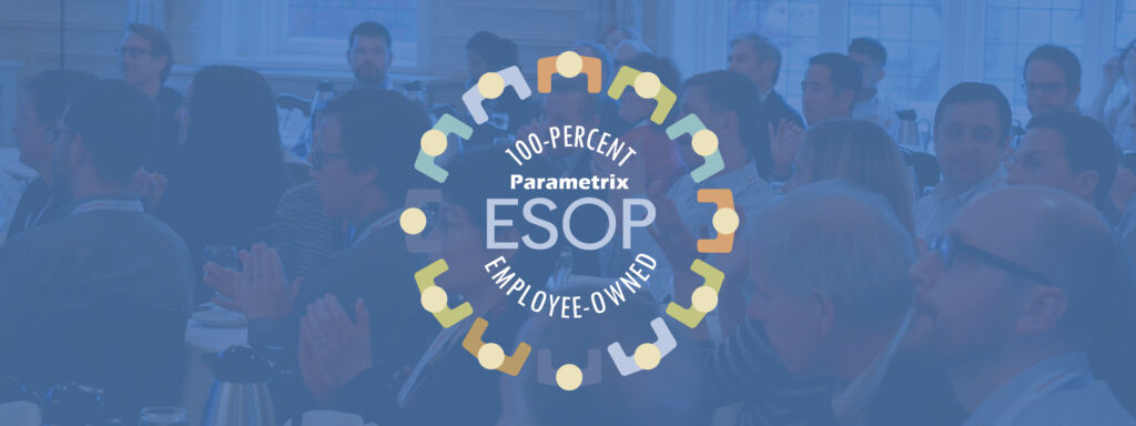 Group photo with blue overlay and ESOP logo