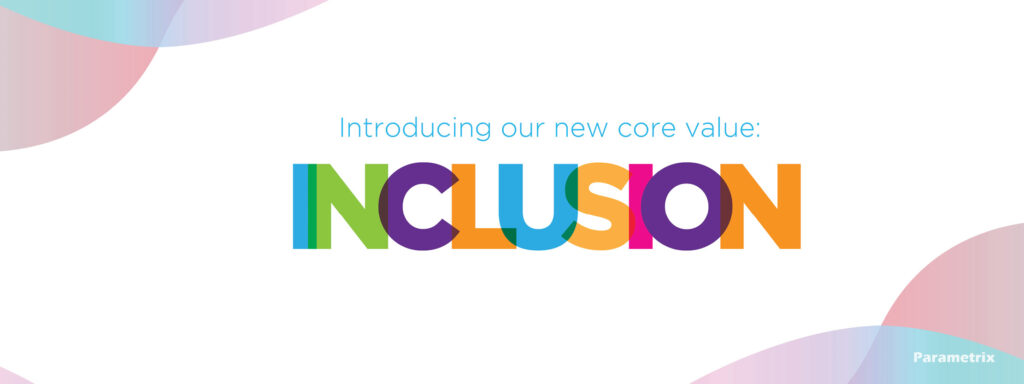 white background with INCLUSION in colorful text