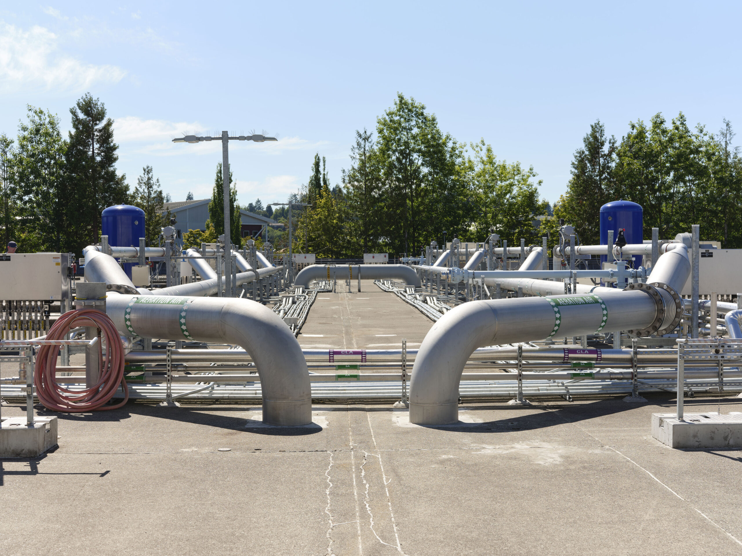 Pipes on a rooftop