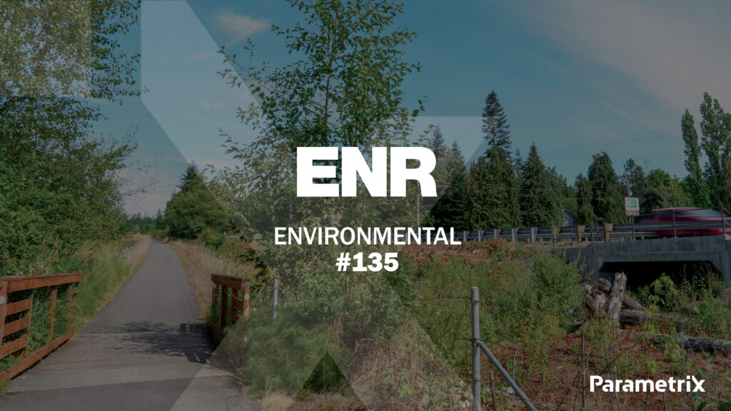 A photo of a pathway with text "ENR Environmental #135"