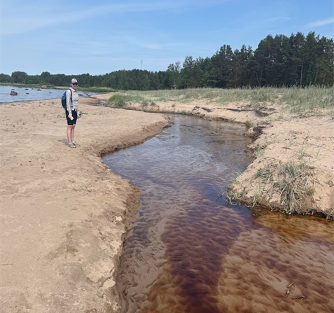 A river confluence where the water looks brown